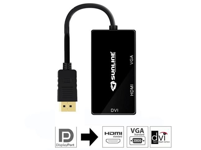 Sunline 170629 DisplayPort-Hdmi/Dvi/Vga Dönüştürücü