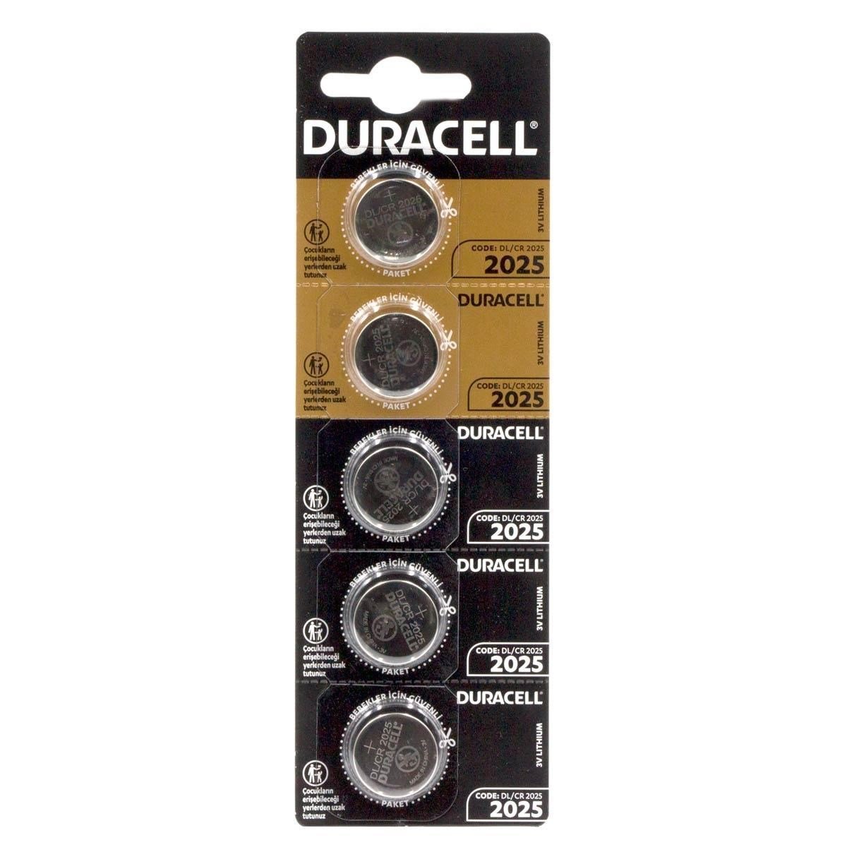 Duracell CR2025 3V Lityum Pil 5'li Paket