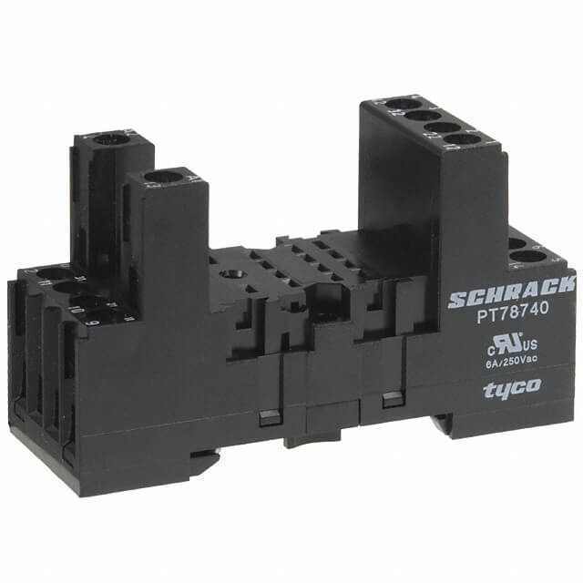 Schrack-PT78740 14 Pin Ray Tipi Soket Vidalı Bağlantı 2-4 C/0 PT Röle İçin