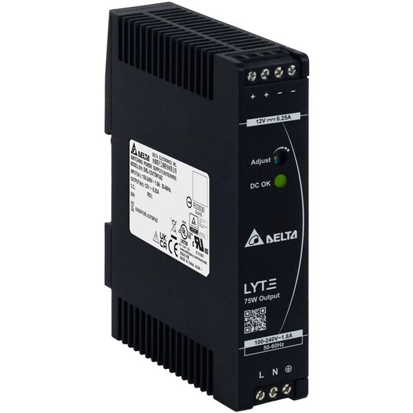 Delta DRL-12V75W1AZ 12VDC 6,25A Ray Tipi Güç Kaynağı