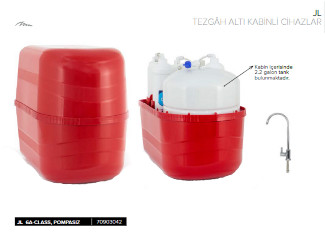 Jammytiger JL 6A-Class 2.2 Galon (8 Litre) Pompasız Su Arıtma Cihazı_70903042