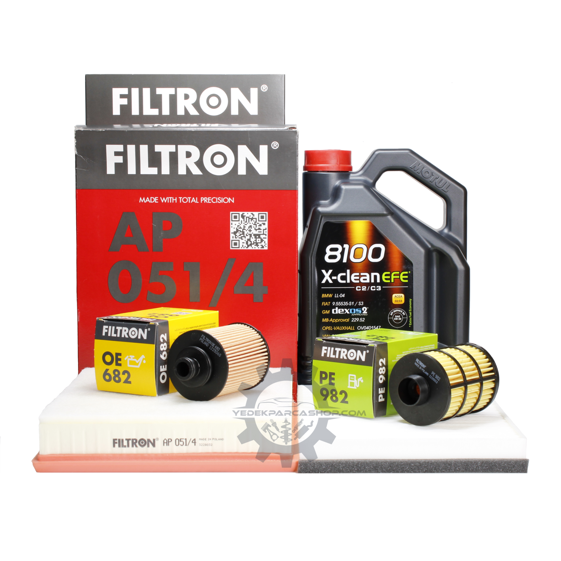 Opel Astra H Filtron 1.3 Dizel Periyodik Bakım Filtre Seti- Motul Efe 4 LT 5W30 (Yağ Filtresi Ufi Tipi) Filtron Marka