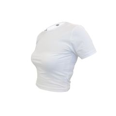 Beyaz Kısa Kollu Basic Crop Tişört