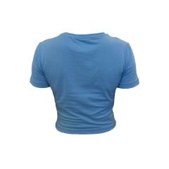 Mavi Kısa Kollu Basic Crop Tişört