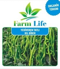 FarmLife Organik Yediveren Tatlı Kıl Biber Tohumu 10gr