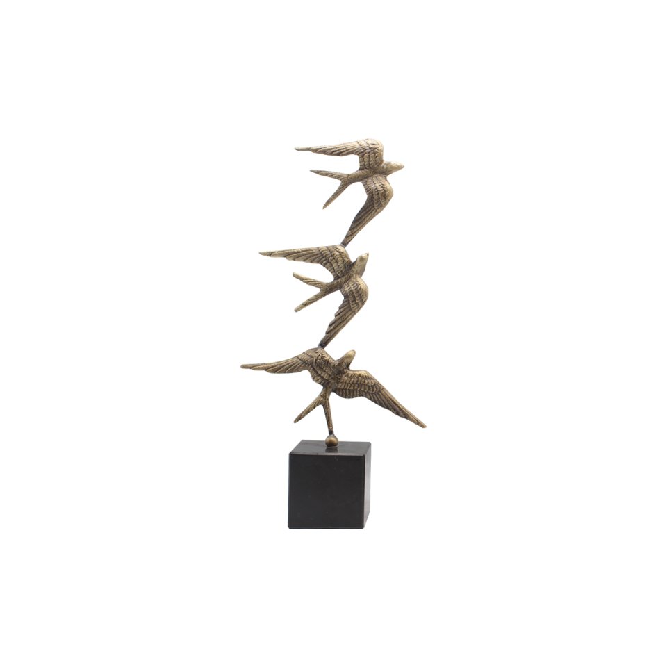 MERMER KAİDE ÜZERİ BRONZ  ÜÇLÜ KIRLANGIÇ