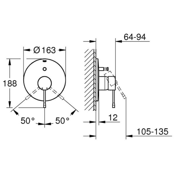 Grohe Essence Ankastre Banyo/Duş Bataryası, Brushed Warm Sunset - 19285DL1