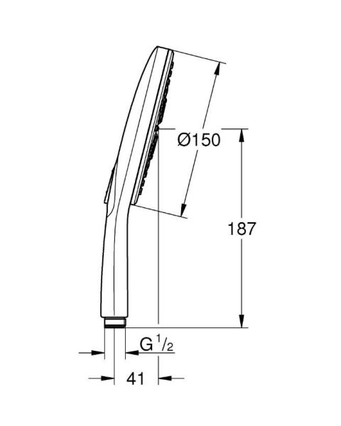 Grohe RAİNSHOWER SMARTACTİVE 130 EL DUŞU 3 AKIŞLI - 26574A00