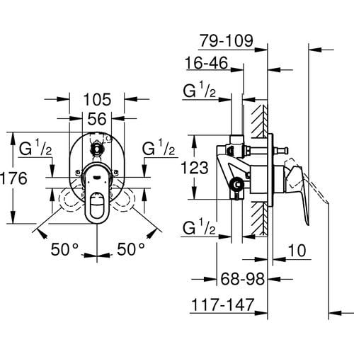 Grohe Bauloop Ankastre Banyo/duş Bataryası 29041000