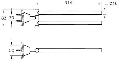 VitrA Matrix A44579 İkili Döner Havluluk Krom