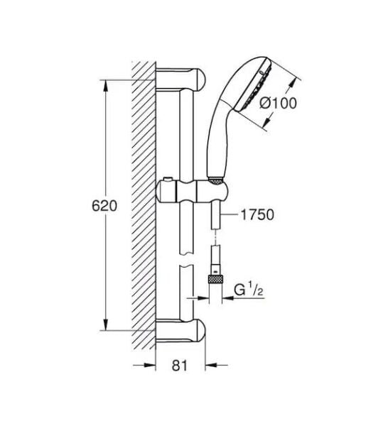 Grohe Tempesta Duş Seti 3 Fonksiyonlu El Duşlu Krom 27644001