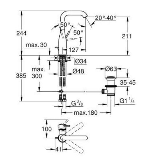 Grohe Essence Tek Kumandalı Lavabo Bataryası - 24174AL1