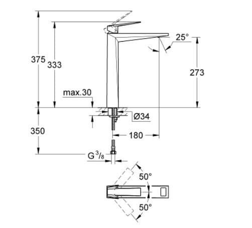 Grohe Allure Brilliant Lavabo Bataryası 1/2'' XL-Boyut - 24346AL0