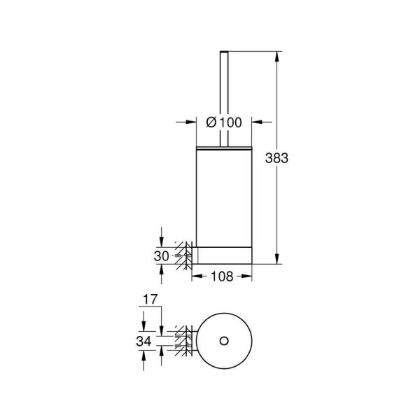 Grohe Selection Tuvalet Fırçası Seti - 41076GL0