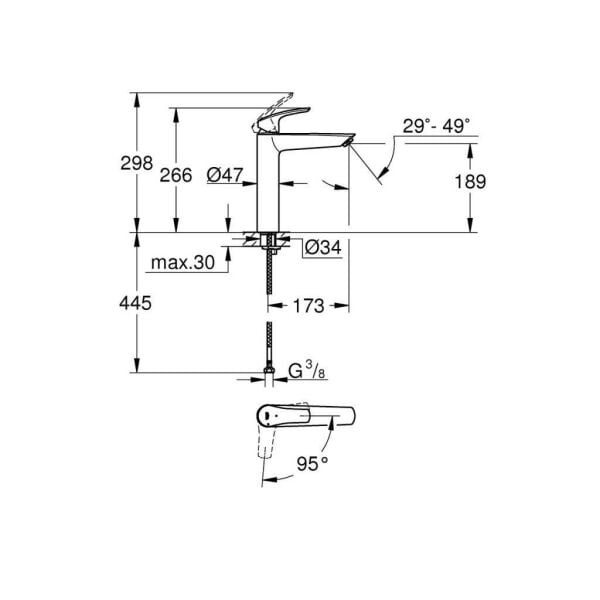 Grohe Eurosmart Tek Kumandalı Lavabo Bataryası - 24164003