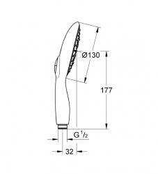 Grohe Power&Soul El Duşu 4 Akışlı 130 mm - 27673000