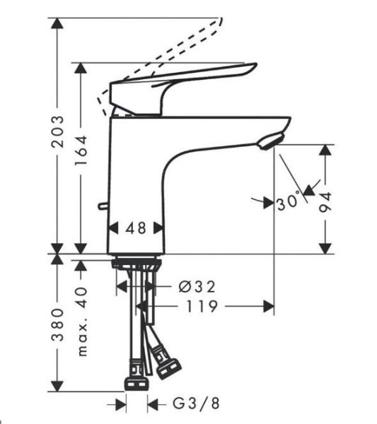 Hansgrohe Logis E Lavabo Bataryası Sifon Kumandalı