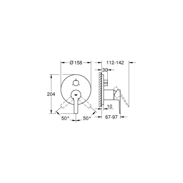 Grohe Lineare Ankastre Banyo Duş Bataryası 3 çıkışlı divertörlü- 24095001