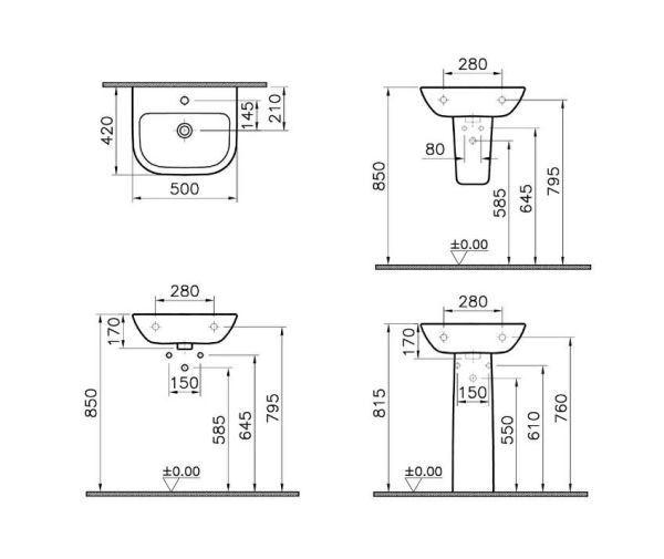 VitrA Lavabo S20 - 5501L003-0001