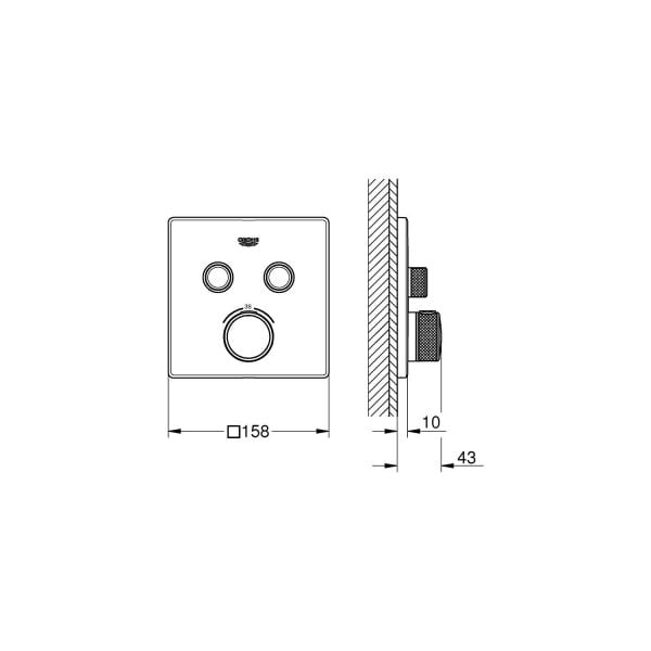 Grohe Grohtherm Smartcontrol Çift Yönlü Ankastre Termostatik Duş Bataryası - 29124000