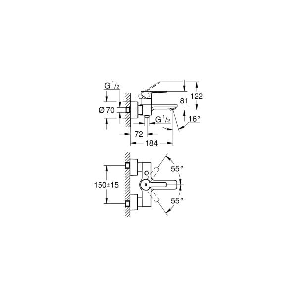 Grohe Lineare New Tek Kumandalı Duş Bataryası - 33849001