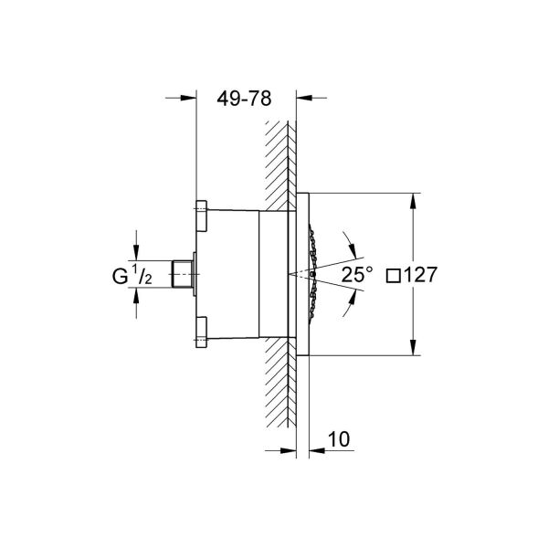 Grohe Yan Masaj Duşu Ankastre 13x13 cm Cool Sunrise - 27251GL0