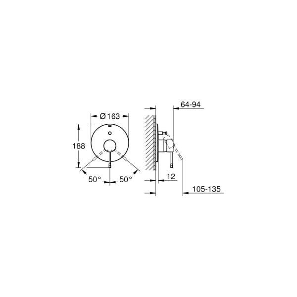 Grohe Essence New Ankastre Duş Bataryası- Hard Graphite - 19285DA1