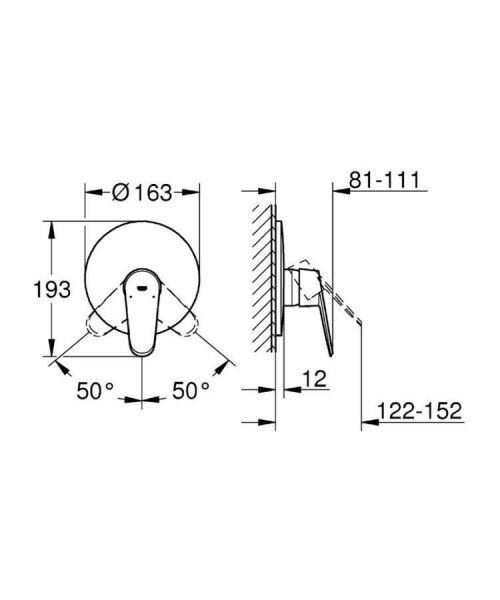 Grohe Eurodisc Cosmopolitan Ankastre Duş Bataryası - 19549002