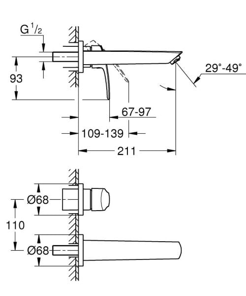 Grohe Eurosmart İki Delikli Lavabo Bataryası M-Boyut - 29338003