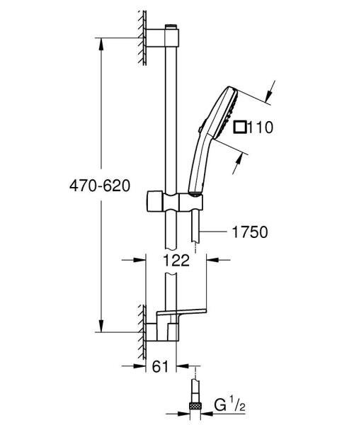 Grohe Tempesta Cube 110 Duş Seti 2 Akışlı Rain, Jet - 27928003