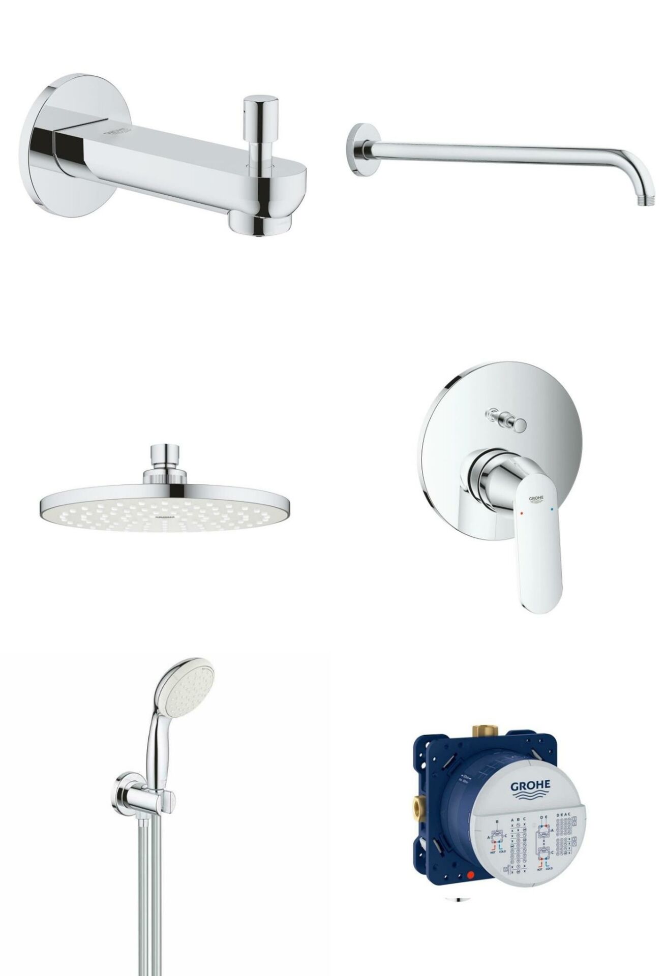 Grohe Eurosmart Cosmo. Ankastre Banyo Seti - 24045000SET