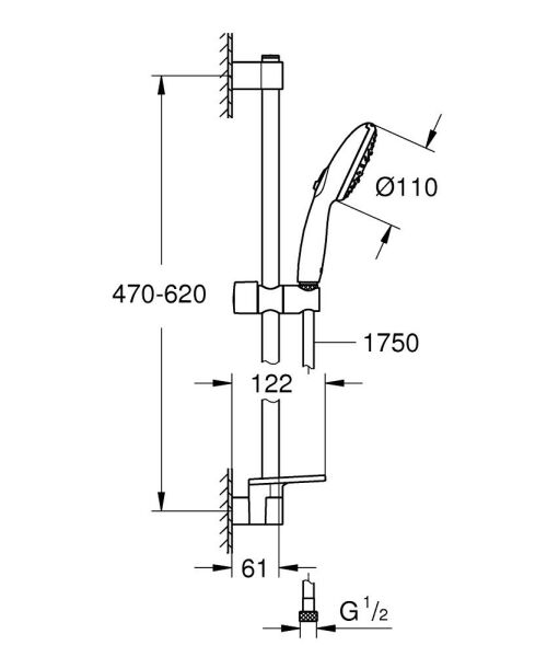 Grohe Tempesta 110 Duş Seti 3 Akışlı Rain,Jet,Massage - 27600003