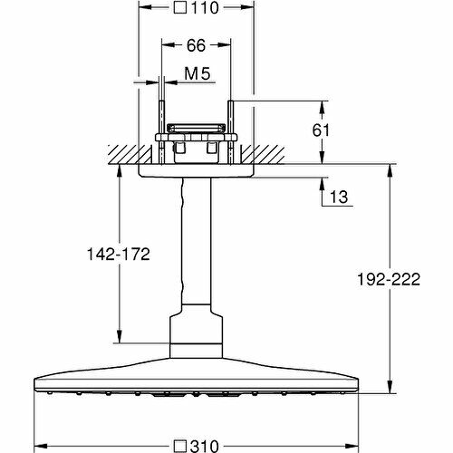 Grohe Rainshower Smartactive 310 Cube Tepe Duşu Seti 142 Mm, 2 Akışlı 26481LS0