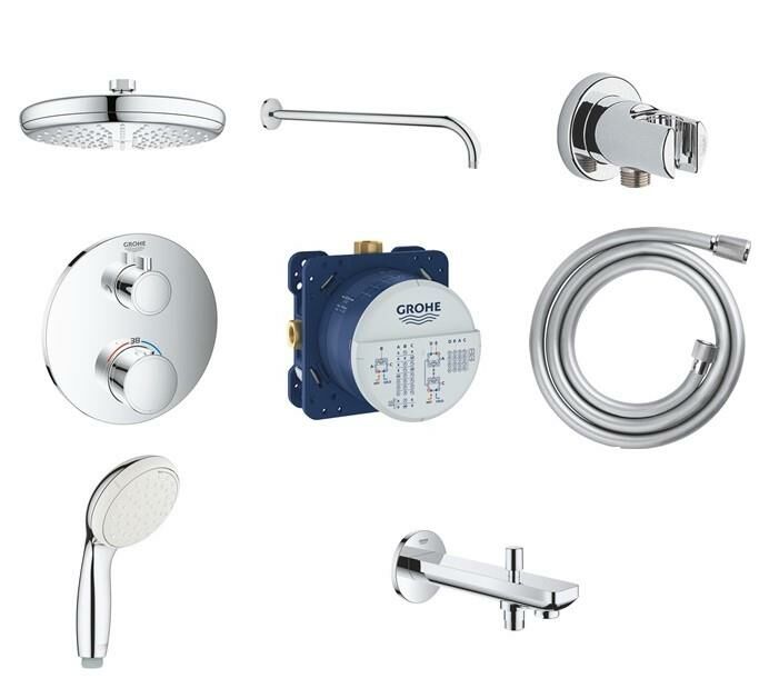 Grohe Termostatlı Ankastre Duş Seti Gagalı - 24076000set