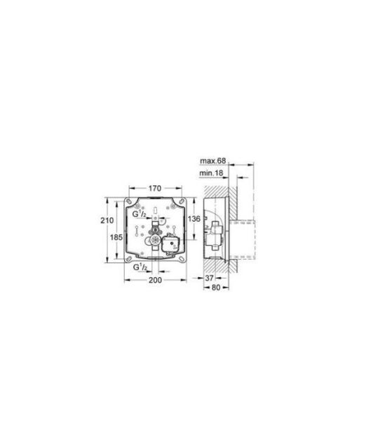 Grohe Rapido U Pisuar İçin Montaj Kutusu - 37338000