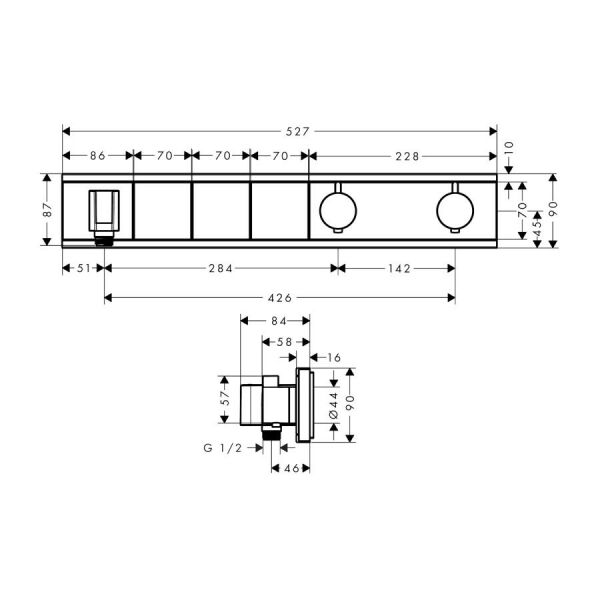 Hansgrohe RainSelect Dış Set Ankastre 3 Çıkış - 15356600