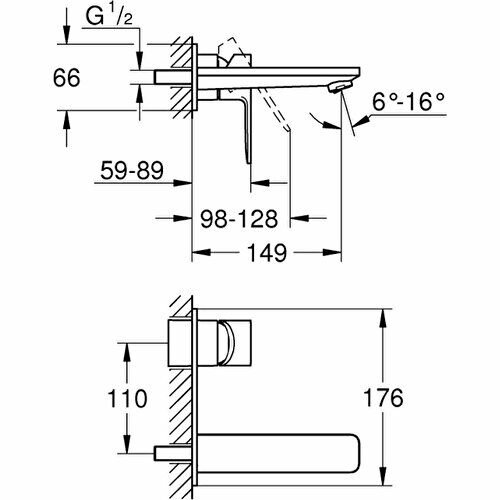 Grohe Lineare Iki Delikli Lavabo Bataryasım-Boyut - 19409DC1