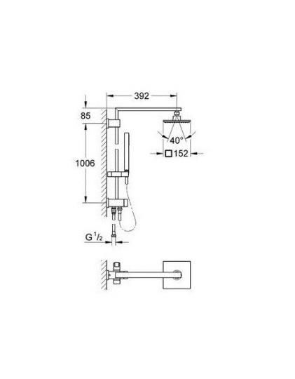 Grohe Euphoria Cube Duvara Monte Yöndeğiştiricili Duş Sistemi - 27696000