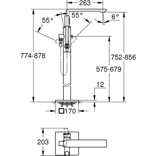 Grohe Allure Yerden Küvet Bataryası - 25222001