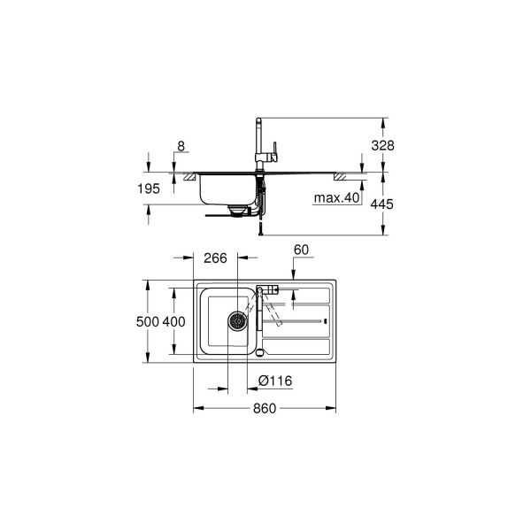 Grohe Minta Eviye ve Batarya Seti - 31573SD0