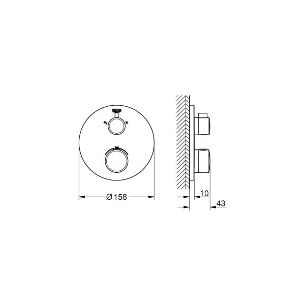 Grohe Grohtherm 2000 NEW Ankastre Termostatik Banyo Duş Bataryası - 19355001