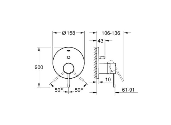 Grohe Essence Ankastre Banyo/Duş Bataryası - 24167GL1