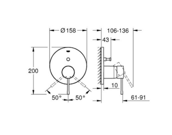 Grohe Essence Ankastre Banyo/Duş Bataryası - 24167GN1