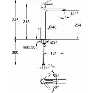 Grohe Lineare New Tek kumandalı Lavabo Bataryası - 23405001