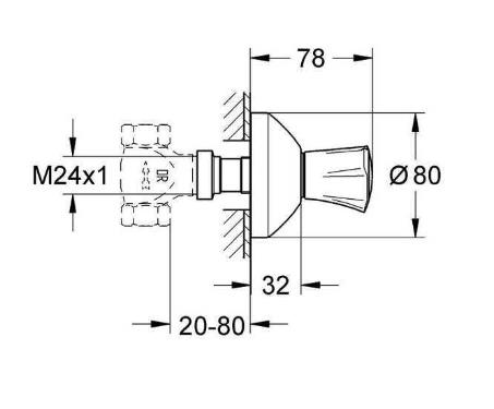 Grohe Costa L Ankastre Stop Valf 19808001