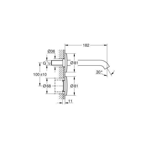 Grohe Fotoselli Duv. Ank. Lavabo Bat. Elekt. tek sugiriş 36447000