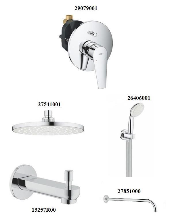 Grohe Bauedge Yeni Ankastre Banyo Bataryası Seti (GAGALI)- 29079001SET