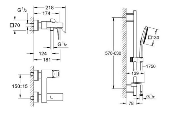 Grohe Eurocube Banyo Seti - 23140SET