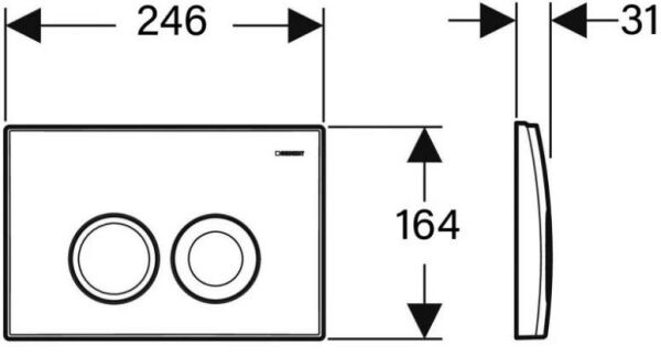 Geberit Delta21 Kumanda Paneli Çift Basmalı Parlak/Krom - 115.125.21.5