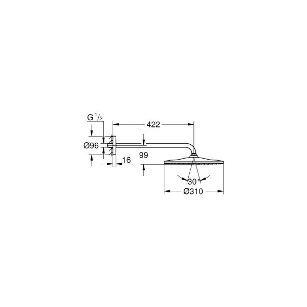 Grohe Rainshower Mono 310 Tepe Duşu Set 422 Mm, 1 Akışlı- 26558000